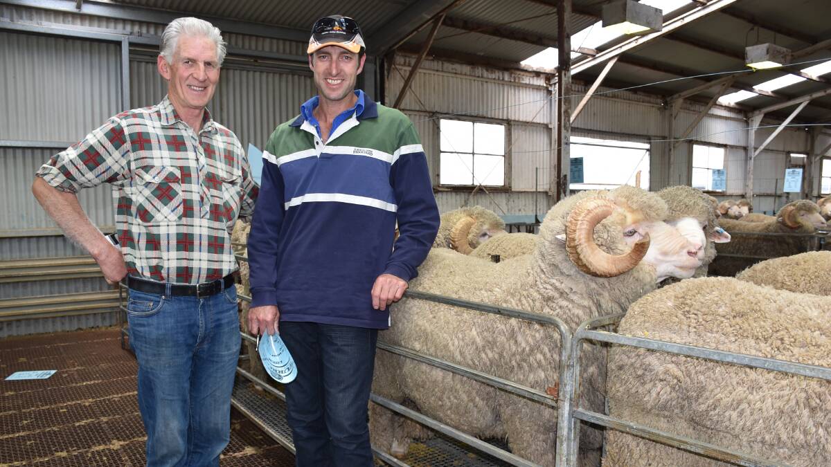 Return clients of many years Terry and Shayne Bedggood, Napoleons, bought four rams at the sale.