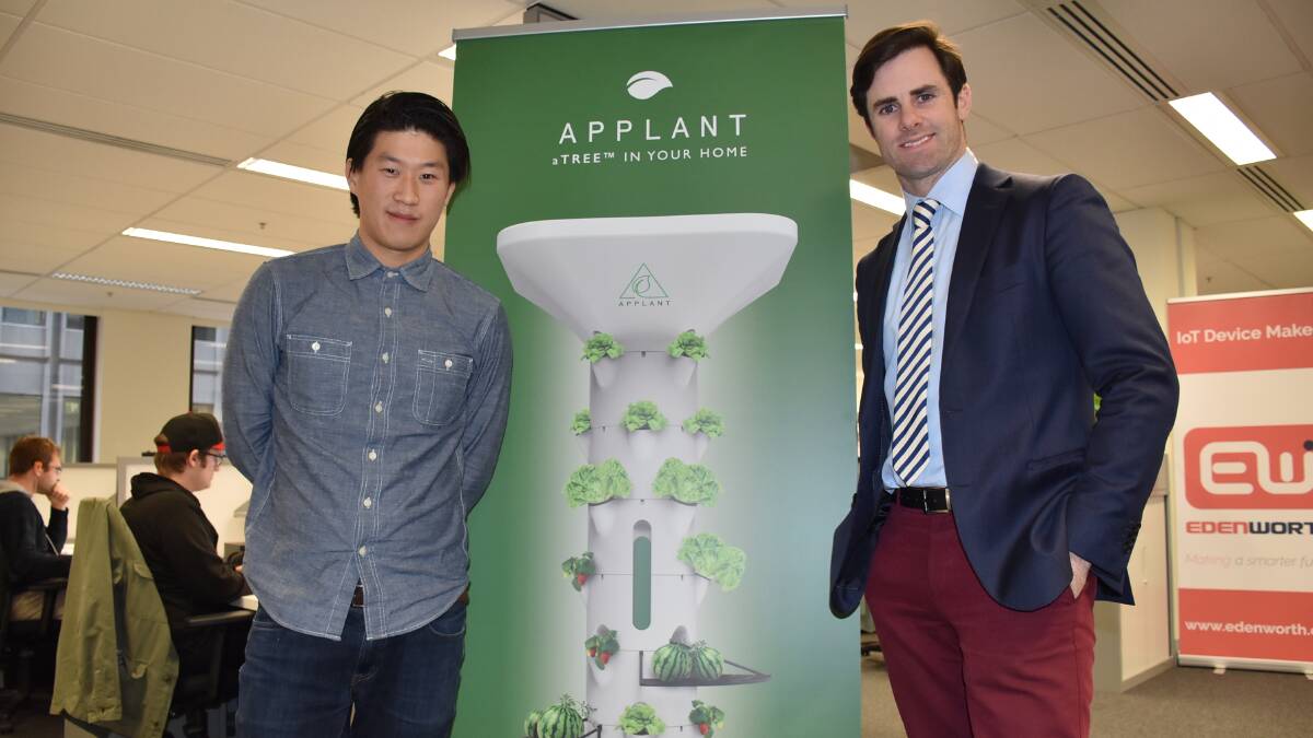 ACCELERATOR PROGRAM: Applant founder and SproutX accelerator program participant Caleb Ha, with SproutX general manager Sam Trethewey.