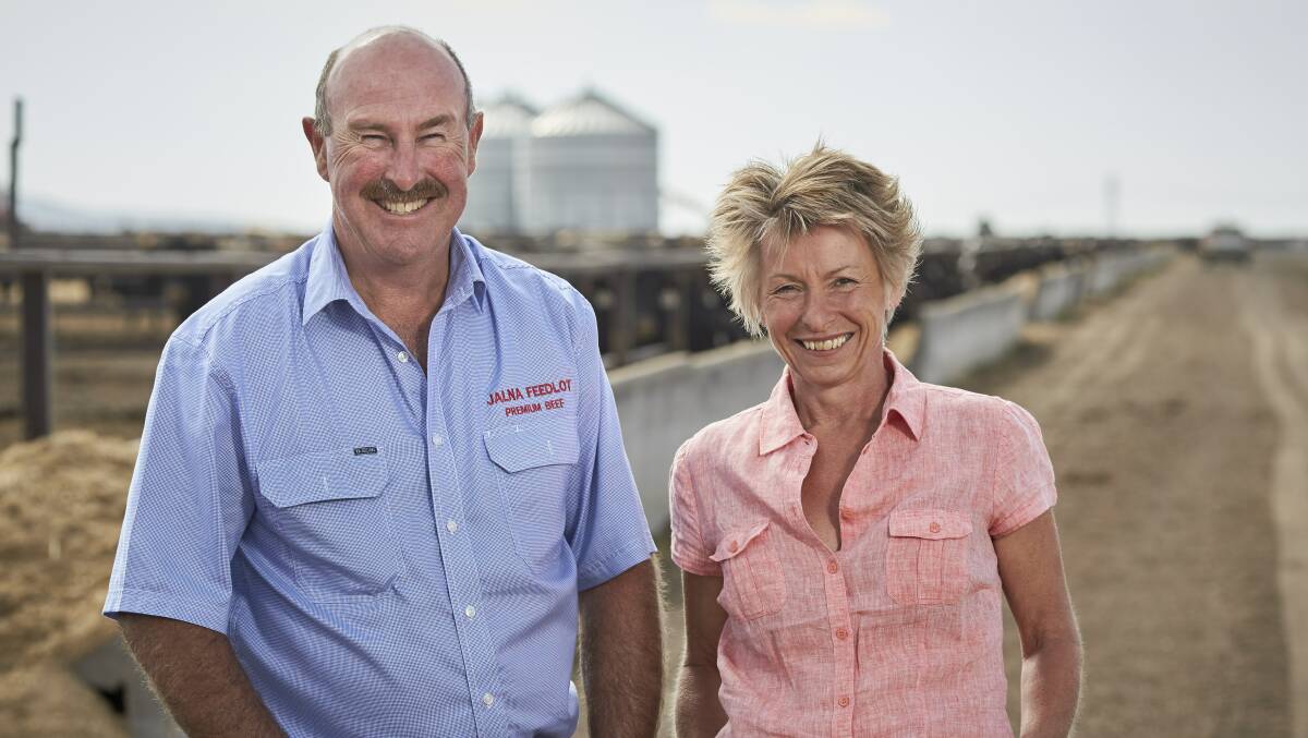 FEEDLOTTER FAMILY: Fifth-generation farmer David Gillett and wife Katy run Jalna feedlot, which will be adding a 8500 square metre roof.