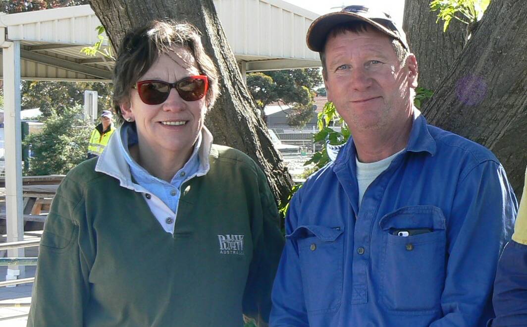 MARKET DAY: Jane and David Jonasson of Cowangie sold 30 cross bred sucker lambs for $116 at Ouyen. Abundant feed and water, buyer demand and processor competition helped boost lamb prices last week.