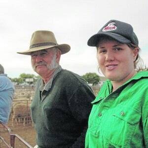 KEEN STUDENT: First year University of Adelaide veterinary science student Kat Vallance (pictured right with Hamley Bridge farmer Tom Redden) says ever since she completed work experience at a remote rural practice at Warracknabeal, in Victoria, she has been keen to become a country vet with a mixed animal practice. 