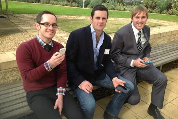 Social media in agriculture young guns Tom Whitty, Sam Trethewey and Jonathon Dyer.