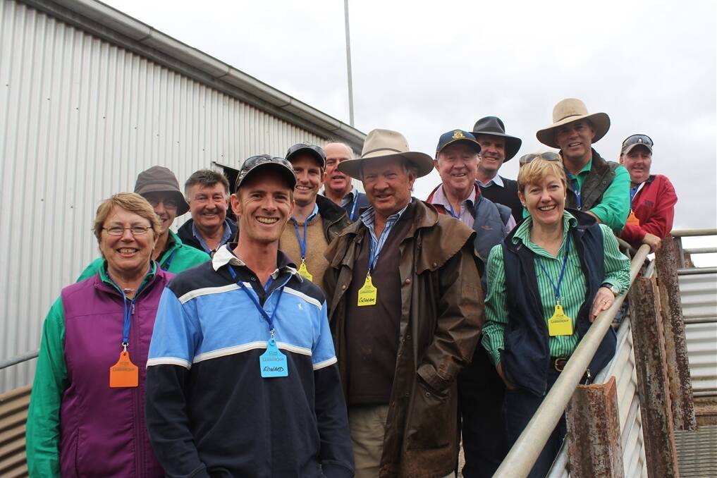 The group of producers who travelled from Hay to attend the two-day tour including Hay Merino Breeders president Graham Morphett, who is against the introduction of mandatory eID tagging of individual sheep.