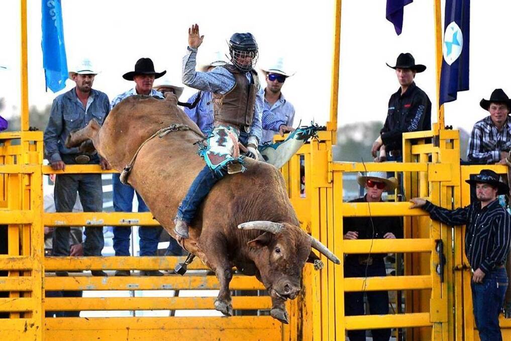 Victorian cowboy Toby Collins won the saddle bronc, bull ride and bareback bronc ride at the Omeo Rodeo in Victoria over the Easter weekend.