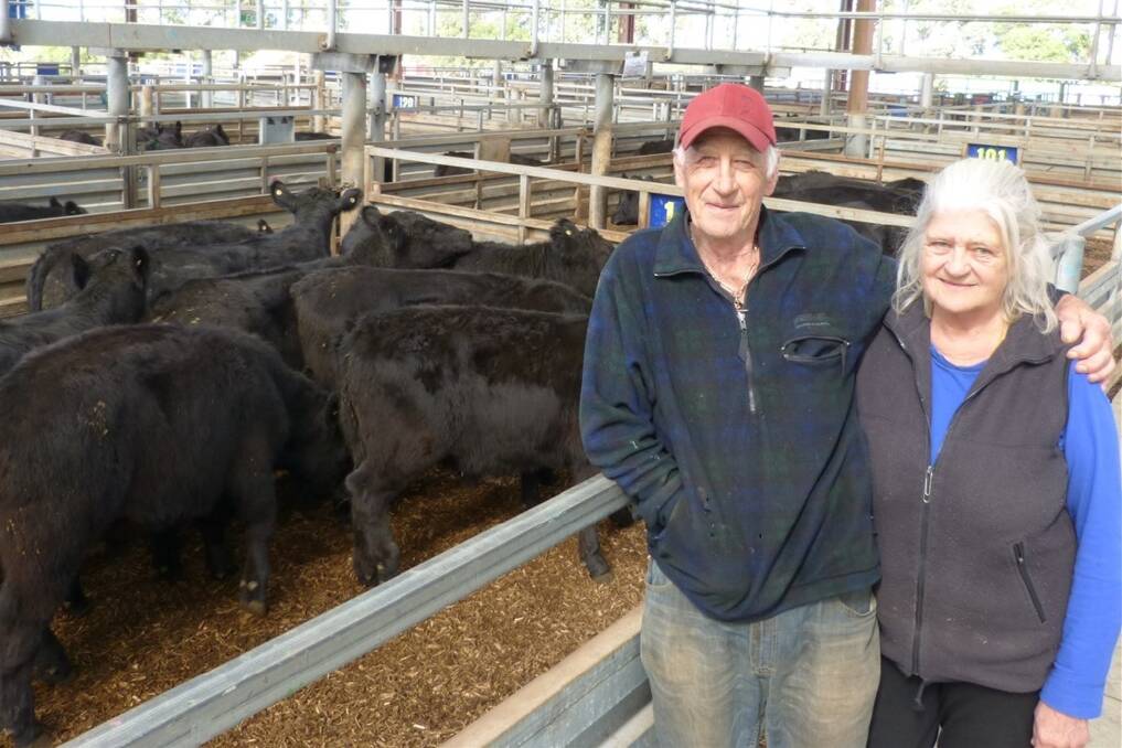 Paul and Verna Waylen, Westley, Phillip Island,  sold 84 TeMania-blood Angus steers to very strong competition making to $845 to average $688.