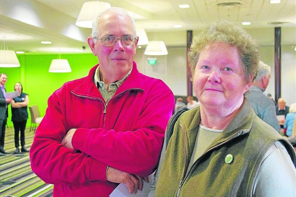 Forge Creek farmers, David and Lynn Yates, were at last week’s community forum at Bairnsdale. They believe the impacts of gas mining on water, along with contamination, may cause them to have to move away from Gippsland to farm.