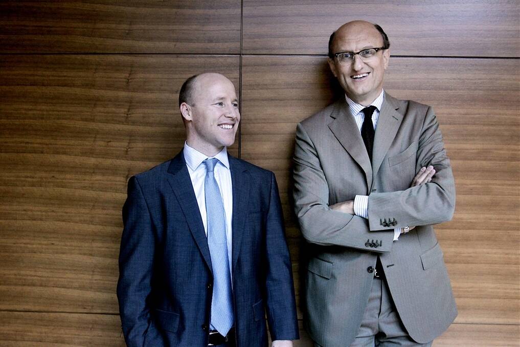Charlie Coventry, owner of "Achill", with Paolo Zegna, chairman of Ermenegildo Zegna Group