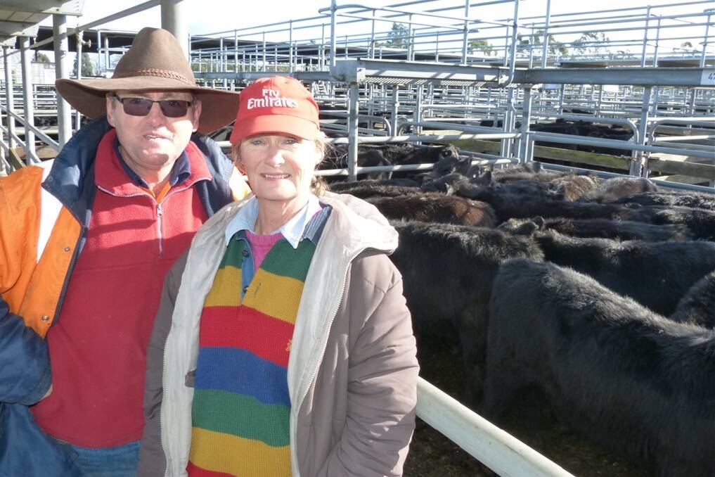 Philip Cakebread and Sandra Richmond, The Rises, Little River, were very pleased with the sale of their 22 Dunoon-blood Angus steers, which sold for $640. 
