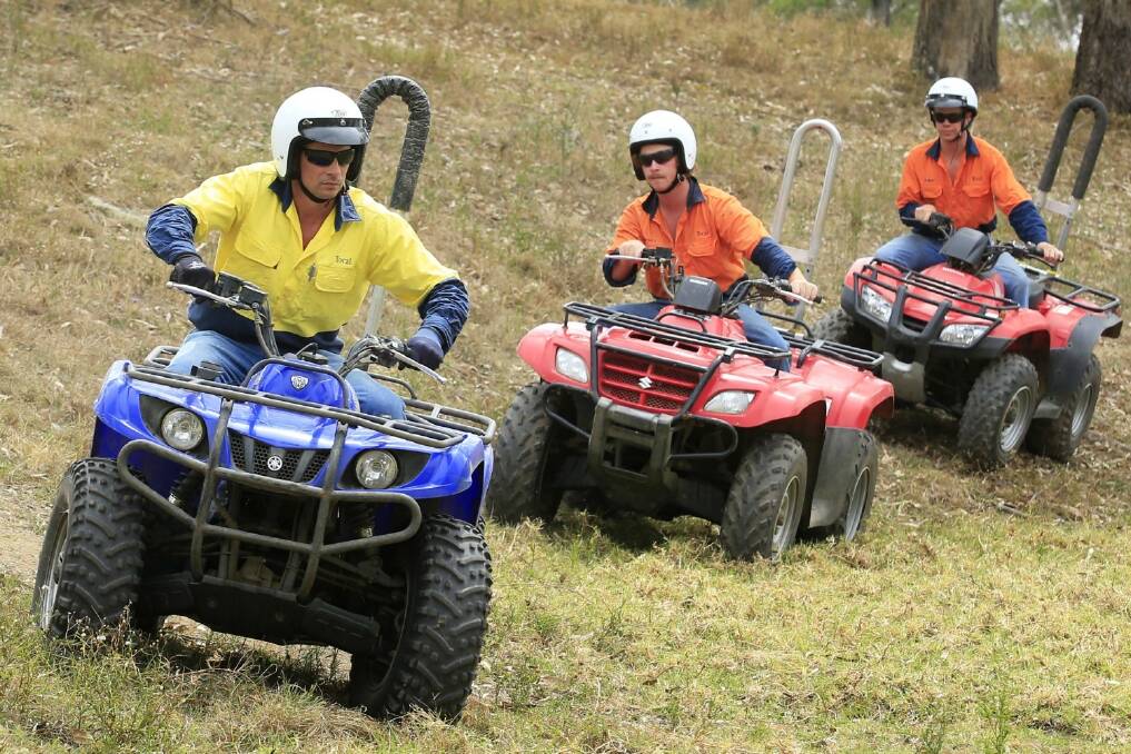 Students at Tocal Agricultural College, in NSW. are shown how to ride quad bikes safely