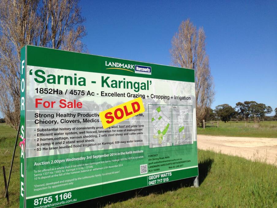 Many auctions this spring have resulted in sales, including this property of Sarnia-Karingal that sold for $4.3m in early September.  