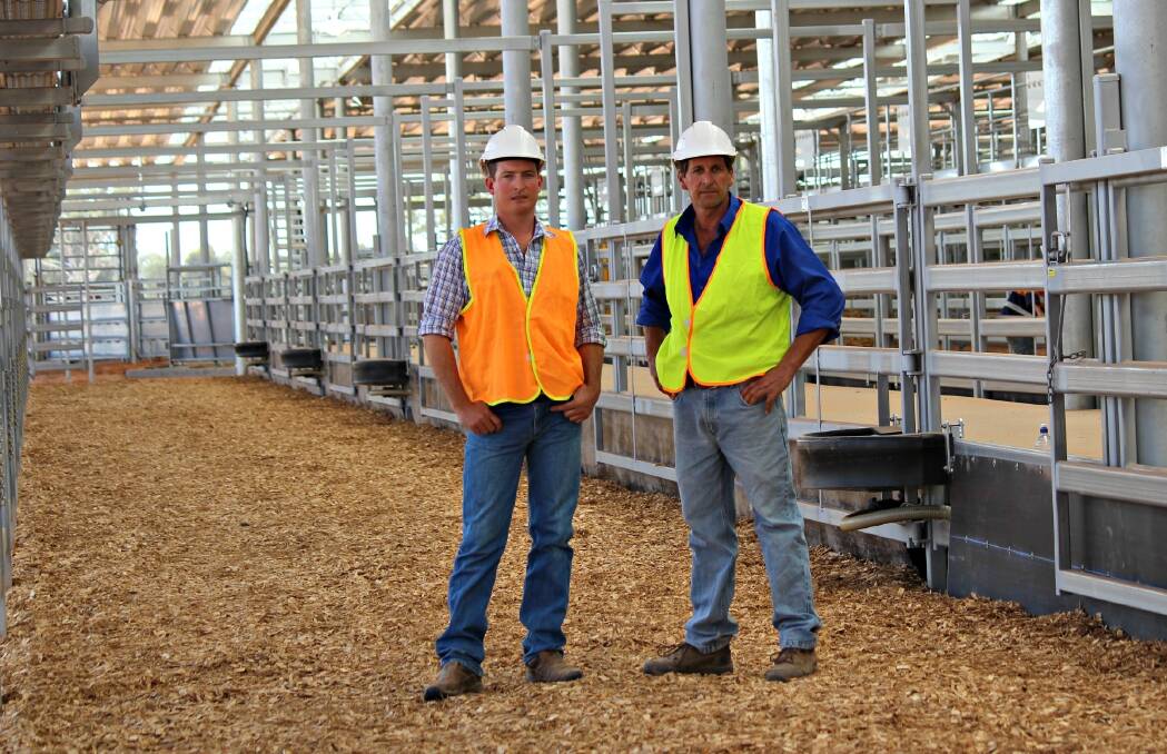 Regional Infrastructure operations manager Nathan Morris and Victorian operations manager James Thompson at the opening of the new NVLX saleyards.