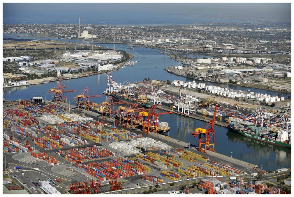 Aerial view of Swanson Dock, the Port of Melbourne