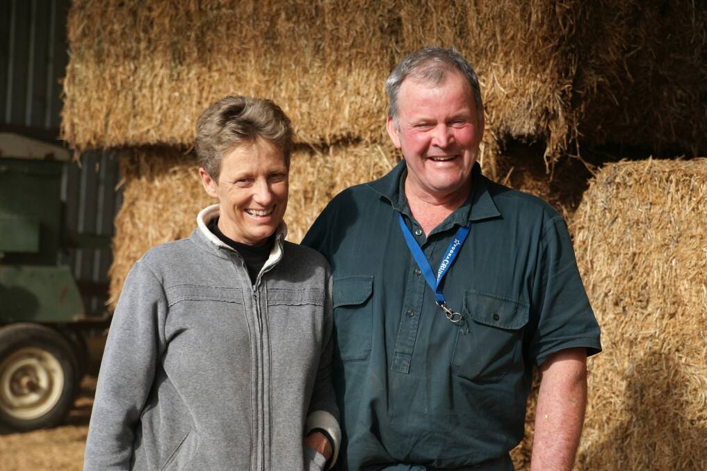 Stephen and Margot Henty on the family farm at Cohuna.