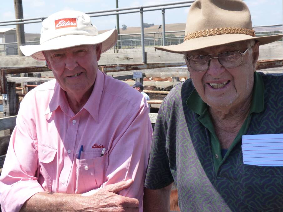 Elders’ Sim Flanders and Kevin Upton have seen many Casterton sales together with 84 year-old Mr Upton to offer his 60th annual draft of his Glencairn calves with Elders this coming January.
