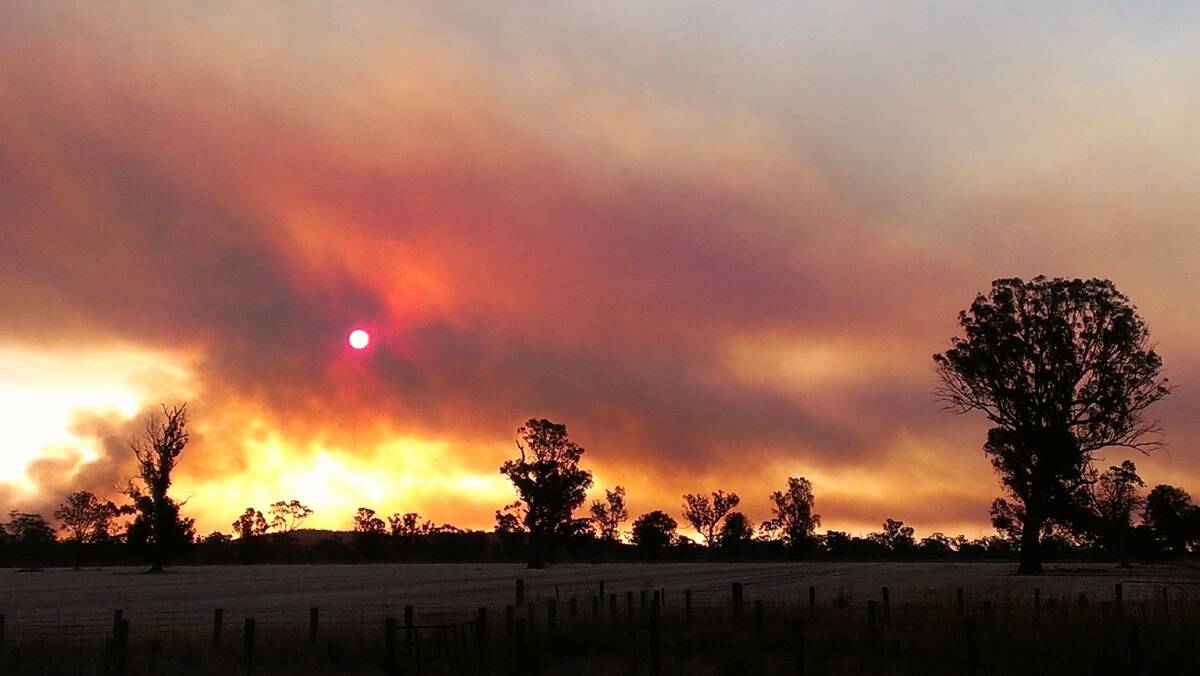 This eerie photo of the Black Range fires was taken on Monday by Horsham resident Murray Wilson.