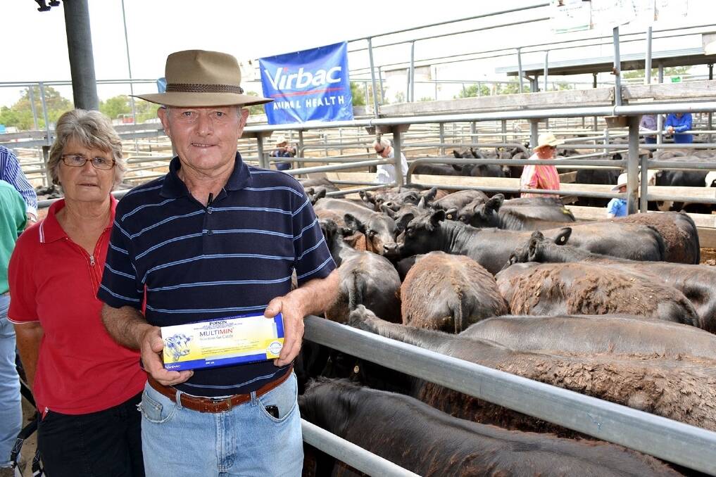 Return vendors Dawn and Graeme Macaulay, "Tiviot Dale", Huon, Victoria, sold steers to a top of $945.
