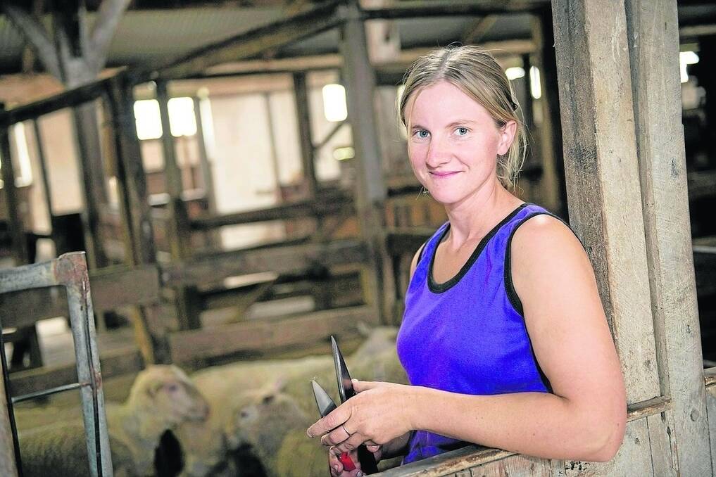 WOOL PAST: Katelynn Clark, Gerang Gerung, Vic, is one of the blade shearers who will to take to the boards at the Glencoe Woolshed on March 8 for a re-enactment of Australia’s wool pioneering past.