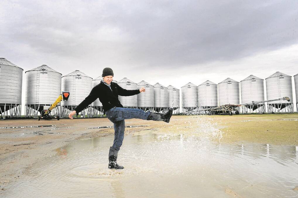 Horsham farmer Tim Rethus was happy after widespread rain in the Wimmera in the past 10 days. Horsham had 16.8 millimetres last week. Picture: PAUL CARRACHER