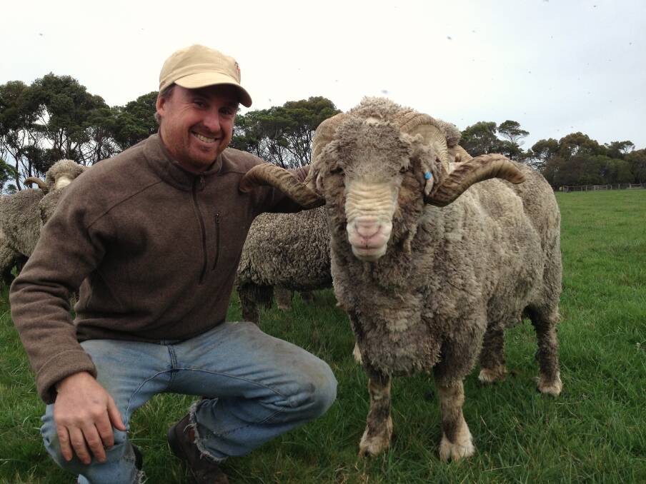 Connewarran's Hamish Weatherly with recent leading sire evaluation trial performer, Connewarran 0040.