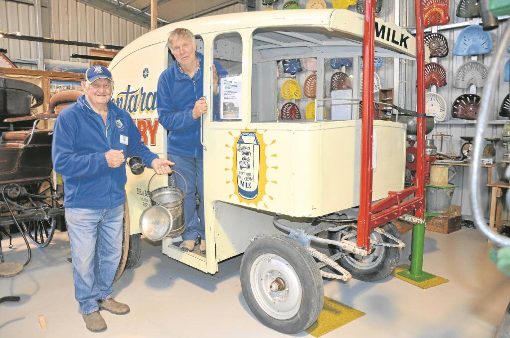Southern Fleurieu Historical Museum committee members Colin Ekers and Deane Perry, pictured with an old milk delivery van, plan to set up a permanent display highlighting the dairy industry and its involvement with the town.
