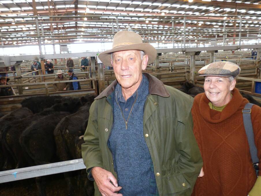 Alan and Glenys Clissold, Barrega, Caldermeade, have sold their farm and they are heading into their second retirement. They are selling a some prime Angus steers in the next Pakenham trade sale, and at the cattle sale they offered these 24 Angus steers, 332 kilograms liveweight, which sold for $1140.