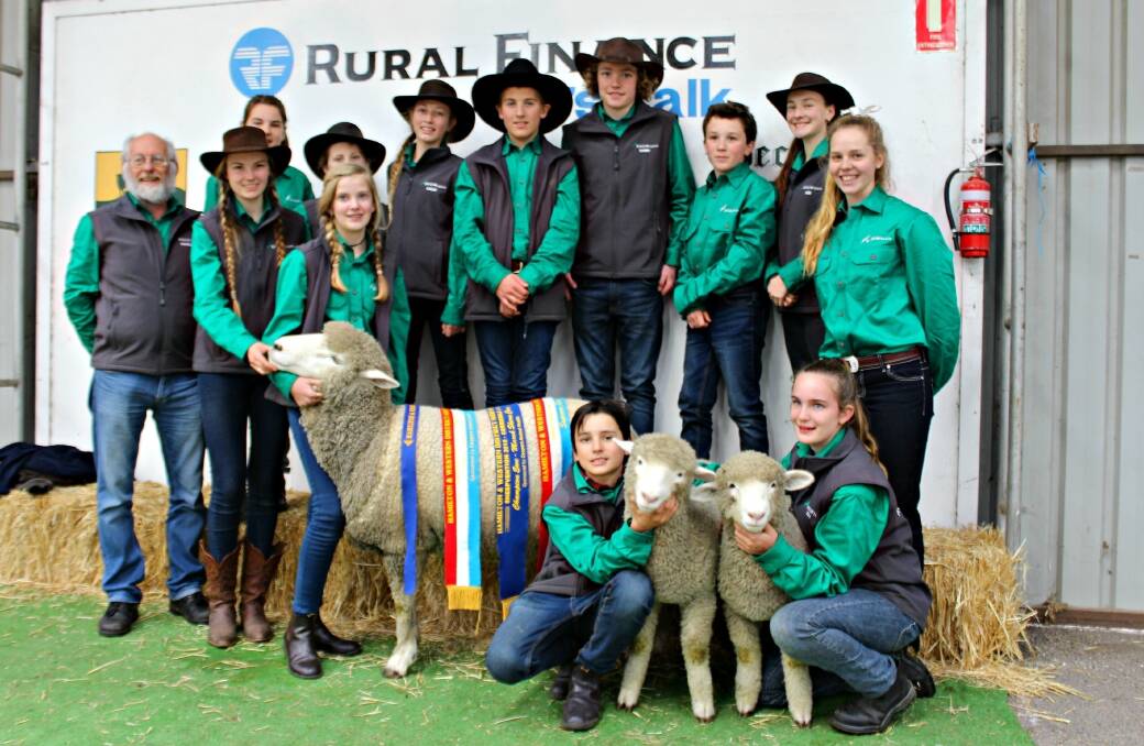 Woodleigh High School's sheep show team made the record books after being awarded supreme interbreed long wool ewe.