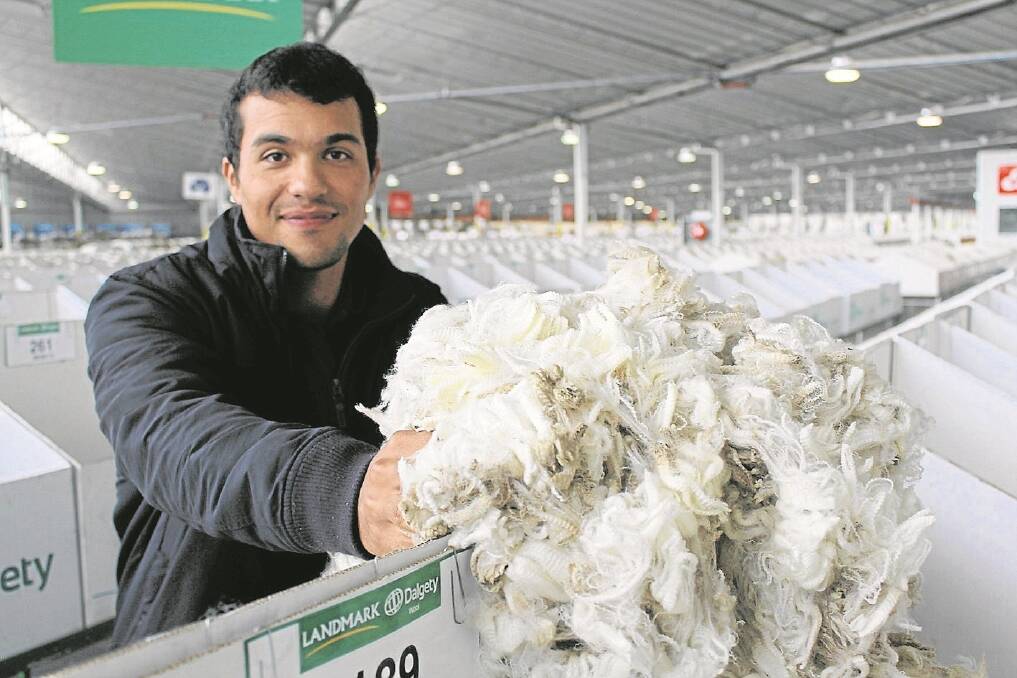 Francisco Ferreira, Paraguay, taking a closer look at some of the wool on offer at Melbourne last week.