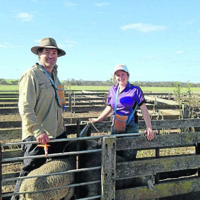 Training young people in agriculture is the way forward, according to Great Southern sheep producer Marcus Sounness (left) and trainee Rebecca Waters.
