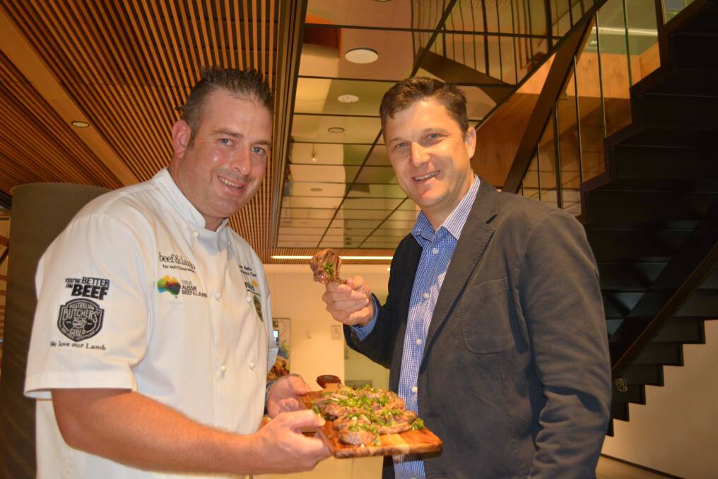 Meat and Livestock Australia corporate chef and food service manager, Sam Burke, talks new lamb recipes with Middle East and North Africa regional manager, Dr David Beatty. 