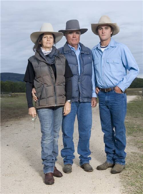 Peter and Jane Hughes and their son Sam,on their home property Tierawoomba near Mackay, Queensland, are dissolving a long-time partnership with Bill Scott after selling $169 million worth of property to Macquarie Pastoral.