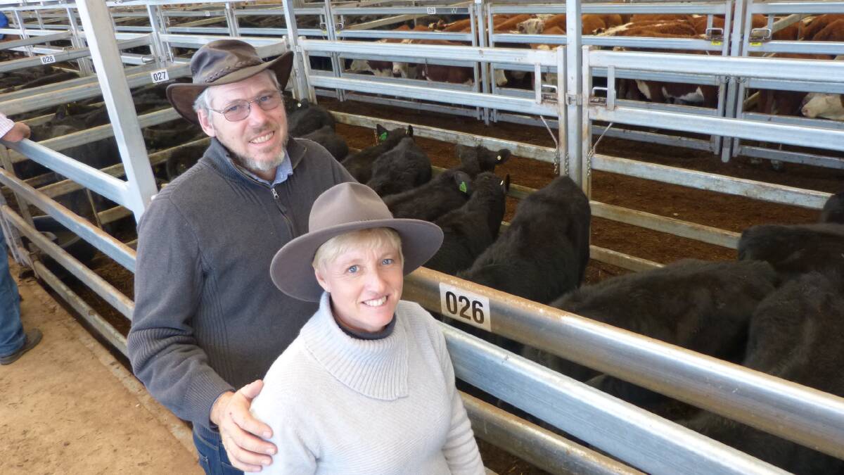 Donald Crameri and Monique Parker, Constantia Angus, Mudgegonga, sold heifers for the first time for many years as they have been rebuilding their herd.