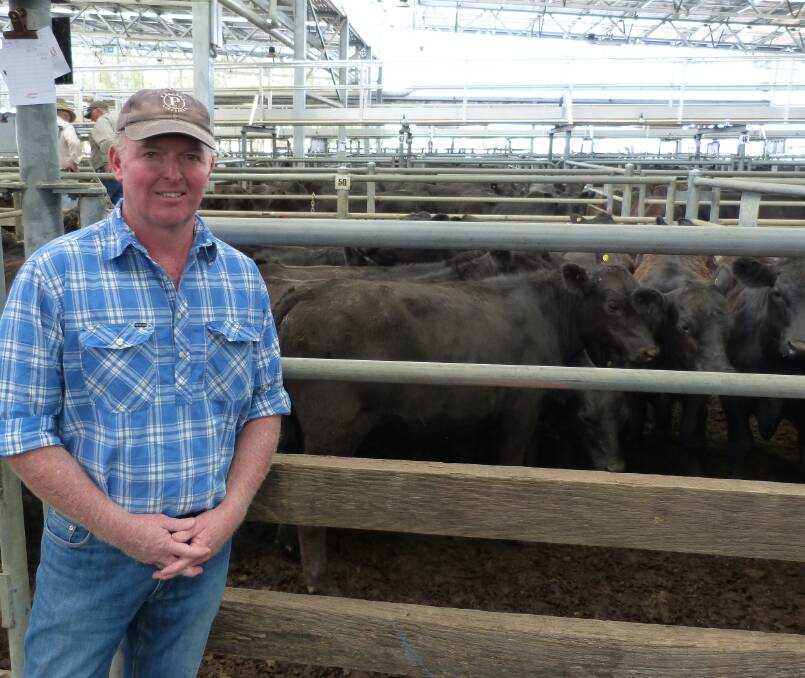 Anthony Hillman, manager for Paul Trowbridge, Brilliant, Yarck, was very happy with their results at Wangaratta selling 176 Angus steers to $1365, av $1244.