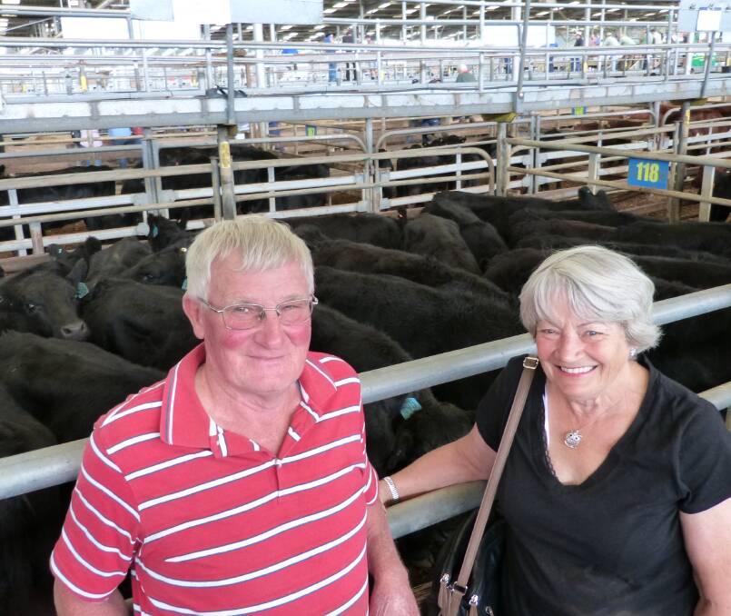 SOLD: Laurie and  Leslie Chown, Trida, in the Strzelecki Ranges, sold their annual autumn draft of yearling heifers at Leongatha on Thursday. They sold from $735-$980.