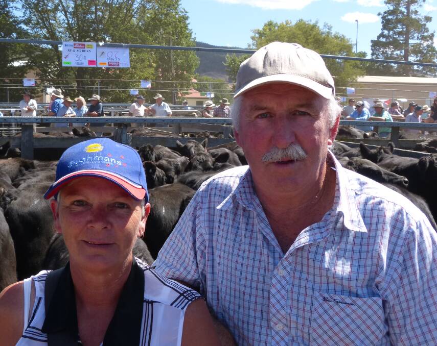 Kevin and Mandy Dean have been affected by the very dry conditions on their farm at Tambo Crossing. However, they were very happy with their prices at Omeo, Tuesday.