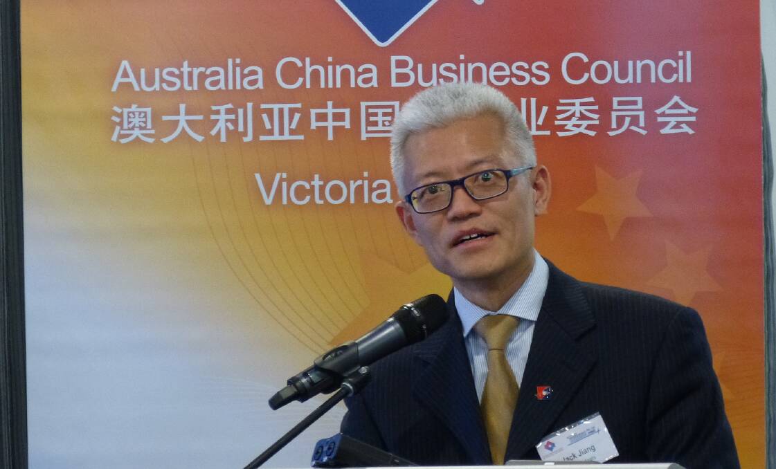 Revived: Tabro Meats chief executive Jack Jian speaking at the Australia China Business Council luncheon in August 2015.