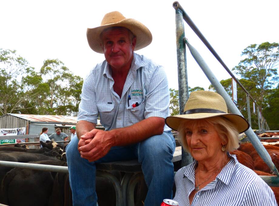 Tim Woodgate, and mother, Melba Woodgate were both sellers at Gelantipy, Monday. Tim sold 40 of his Hereford steers to $1320 in a good sale. 
