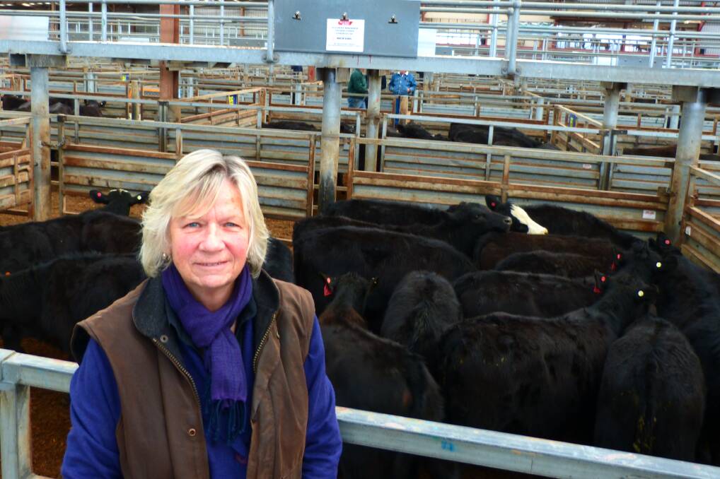 Robyn Bowen, Yulong Farm,Strzelecki, sold lightweight Angus steers at Pakenham, from $820-$970, in a sale of strong competition, especially from Smaller farms.
