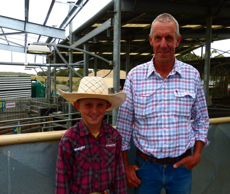 Lane Bowan came from Darwin, to visit his grandfather, local identity, Lachie Bowman. Lane was at Leongatha, Thursday to buy a replacement steer.