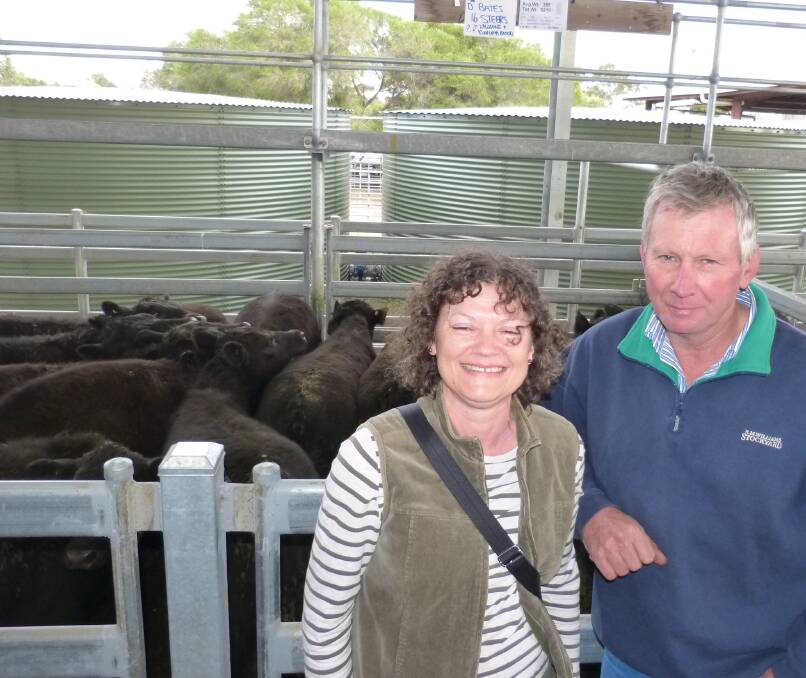 David and Helen Bates, Munro, sold a line of Angus steers at the Greenwood Livestock annual spring sale. They sold 60 steers from $1450-$1650, to average $1565.