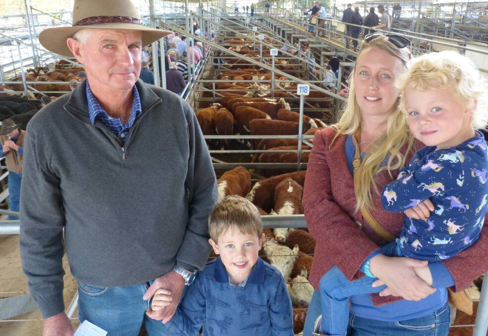 Kelvin Ingram was with his daughter, Ester, and grandsons, Harlan & Charlie, at Bairnsdale, Friday. Kelvin's Herefords sold very in an all breeds sale.