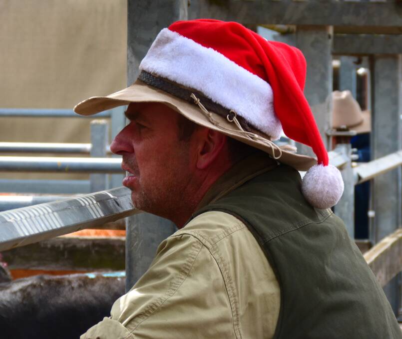 John Dickinson was spreading the Christmas cheer at Warragul last Wednesday, which was a good thing as prices for top quality vealers were 20c/kg cheaper.