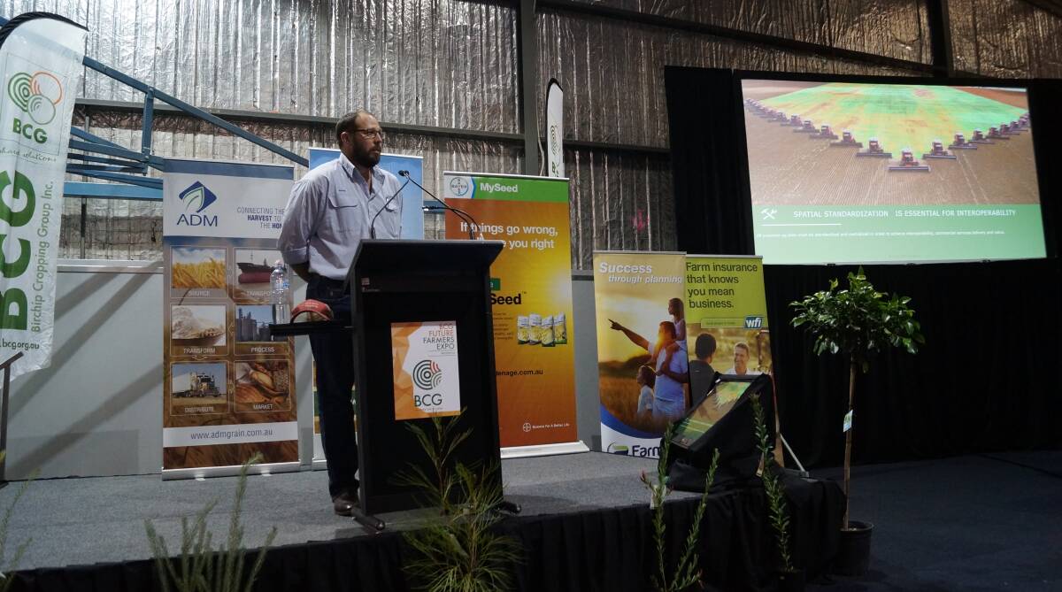 EXPO: Adrian Roles (JmAJ) discussing precision agriculture technologies at the 2016 BCG Future Farmers Expo.