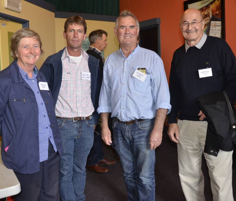CROP DAY: SARDI's Marg Evans, Shawn Rowe and Rob Wheeler with Southern Australia Durum Growers Association's Neville Sharpe at a pre-seeding event this year at Blyth.