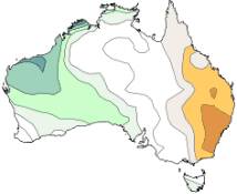 Below average rainfall is likely in eastern Australia with average rainfall likely in north west and central Western Australia according to the Bureau of Meteorology.