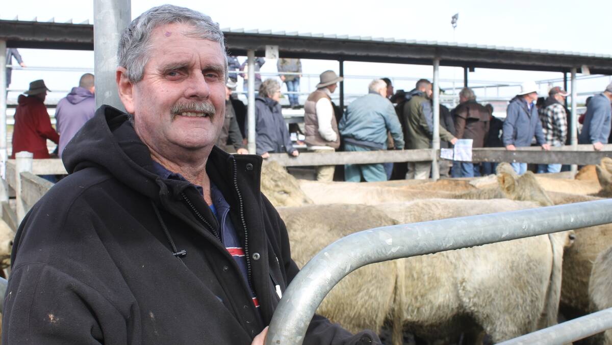 Garry O'Donnell, Grassmere with his Roseneath North Charolais heifers sold for 372c/kg at Warrnambool and two cents less than his 412kg steers.