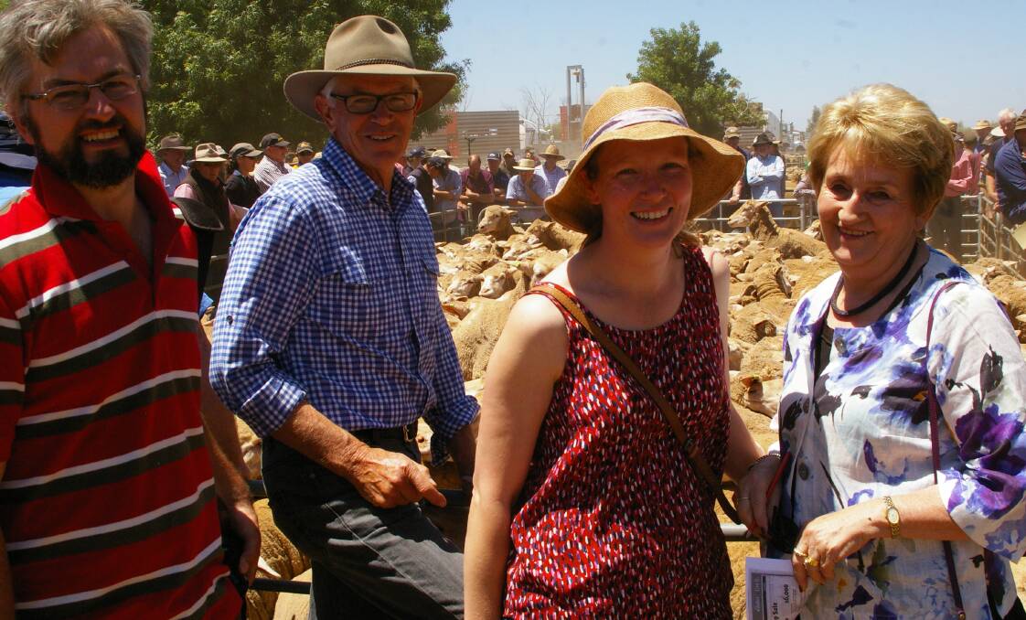 Bill and Faye Rodger, Tchuterr, Burkes Flat, watched with son Stephen and daughter Lexie, as they dispersed their Charinga-blood flock on Friday