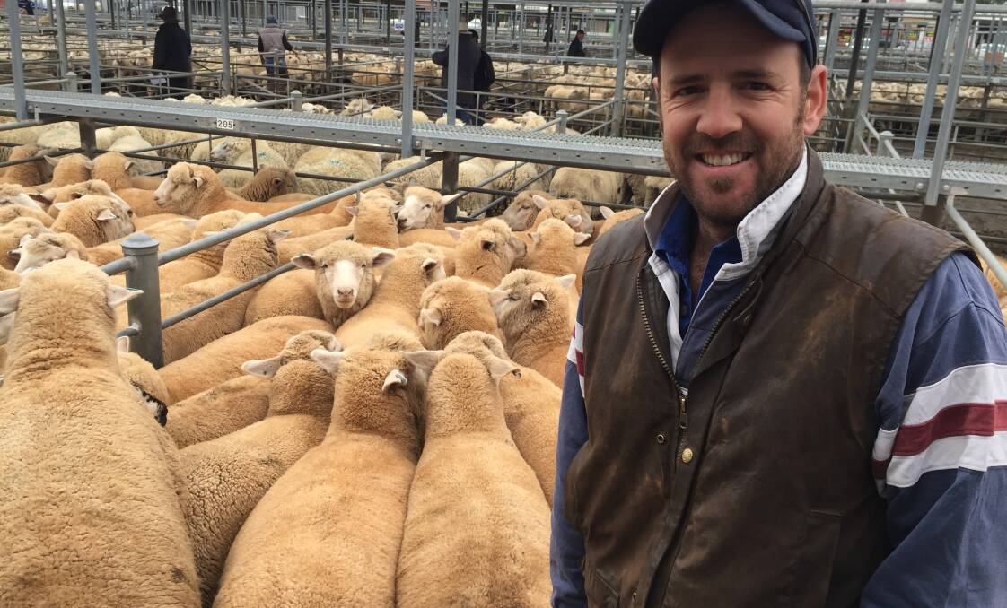 Jarrod Quick, Dean, was delighted with a $10-$15/head rise in lamb prices at Ballarat Tuesday, where his family's draft of 134 made to $172.50. 
