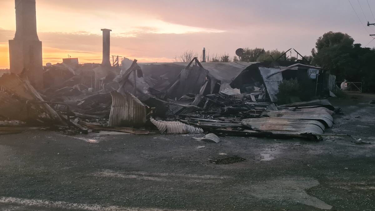 Images from the morning after a fire burnt the Ky West Hotel to the ground. Picture by Angus Wells