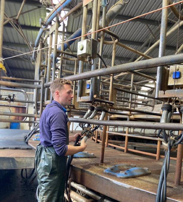 Chris Hill has been working on a Smithton dairy farm since November but plans to remain in the state when his visa expires.