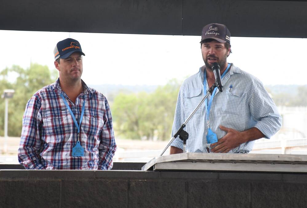 Brodie Coleman and James Scott were one of the crowd favourites at the Young Beef Producers Forum in Roma last week. Picture: Clare Adcock